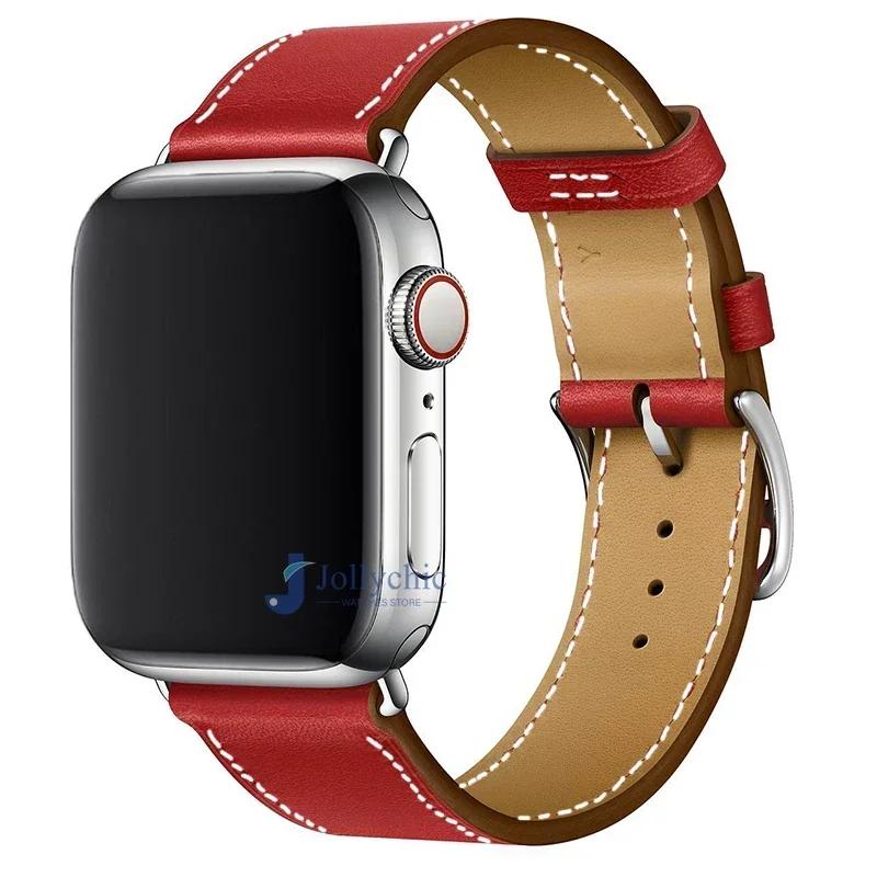 Leather Watch Straps for Apple Watch Band 46mm 44mm 49mm 45mm 42mm 40mm 38/41mm Bracelet iWatch Series 10-Ultra 9-8-7-6-5-4-3-SE