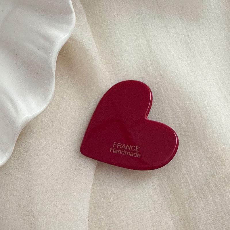 Festive Wine Red Bow Duckbill Hair Clip - Sweet Retro Style