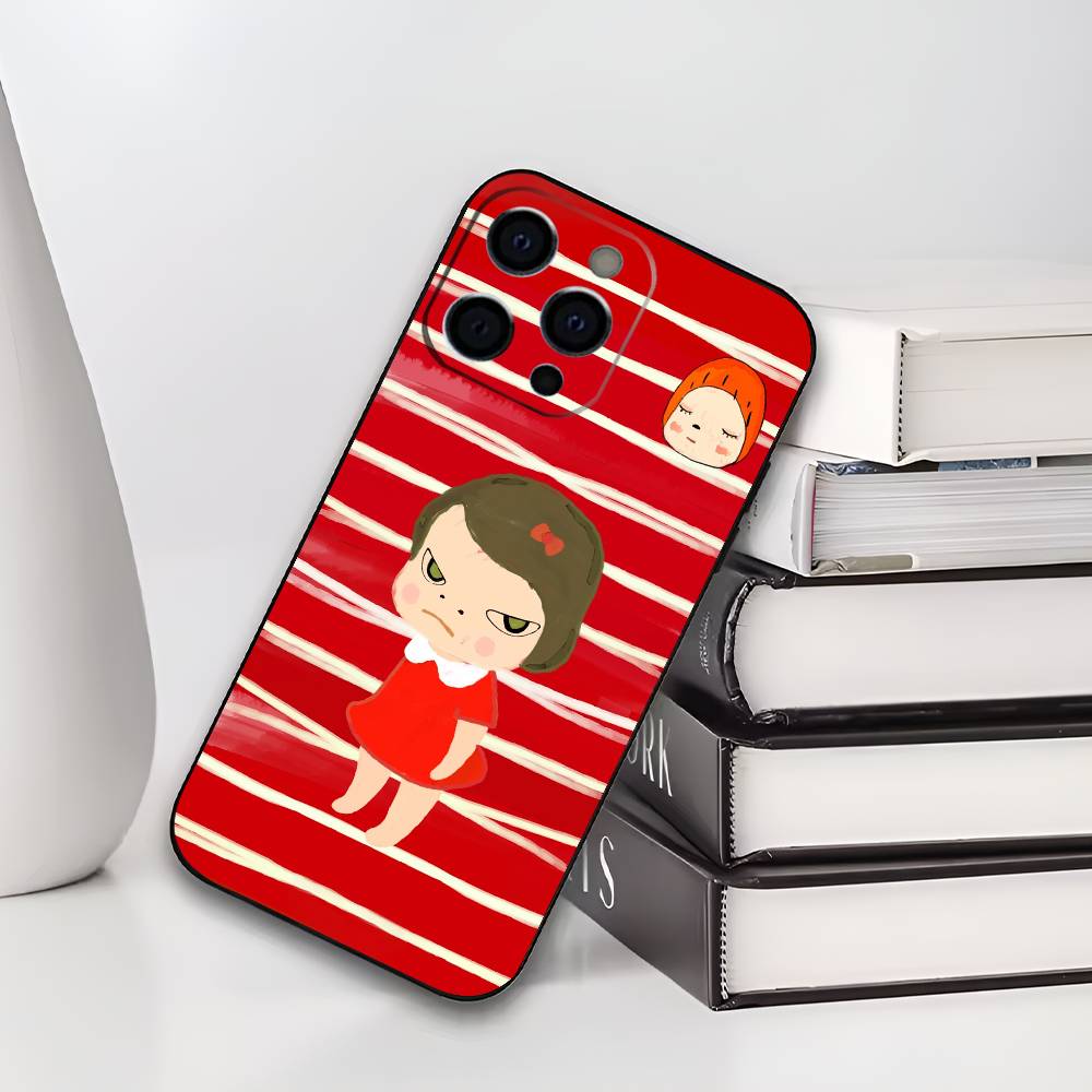 Japan Art Y-Yoshitomo N-Nara Phone Case For iPhone 17,16,15,14,13,12,11 Plus,Pro Max,XS,Soft Black Cover