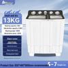 Dual Tub Semi-Automatic Washing Machine, 10kg Large Capacity for Dorms & Rentals