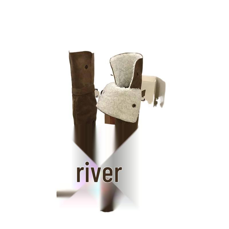 Women's Over-the-Knee High-Tube Cotton Boots with Fleece Lining and Thick Soles for Autumn and Winter