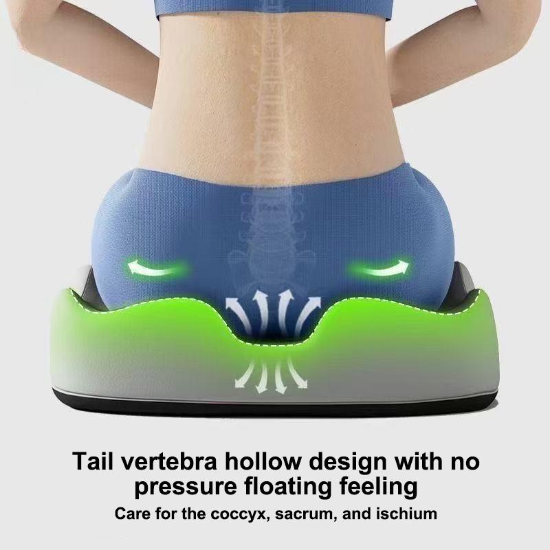 Curved Memory Foam Cushion - Coccyx Comfort; Ideal Pressure Relief for Car or Office, 1PC