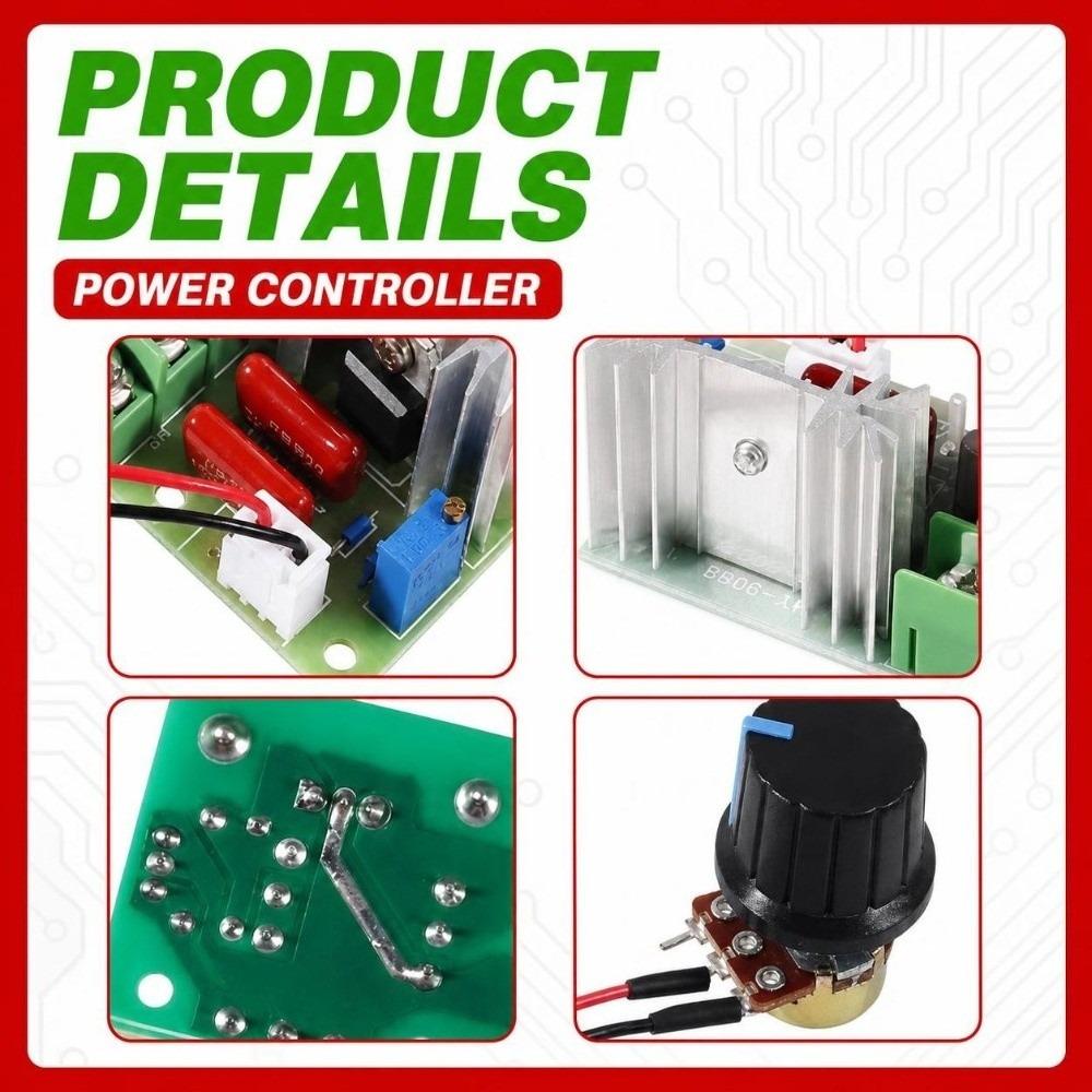 220V AC Motor Speed Controller with Remote Controller Light Dimmer Switch Multipurpose