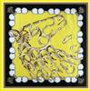 New 90x90cm Silk Scarf Women Metal Chain Print Satin Head Hijab Scarfs Luxury Brand Foulard Colors Beach Shawls Square Scarves