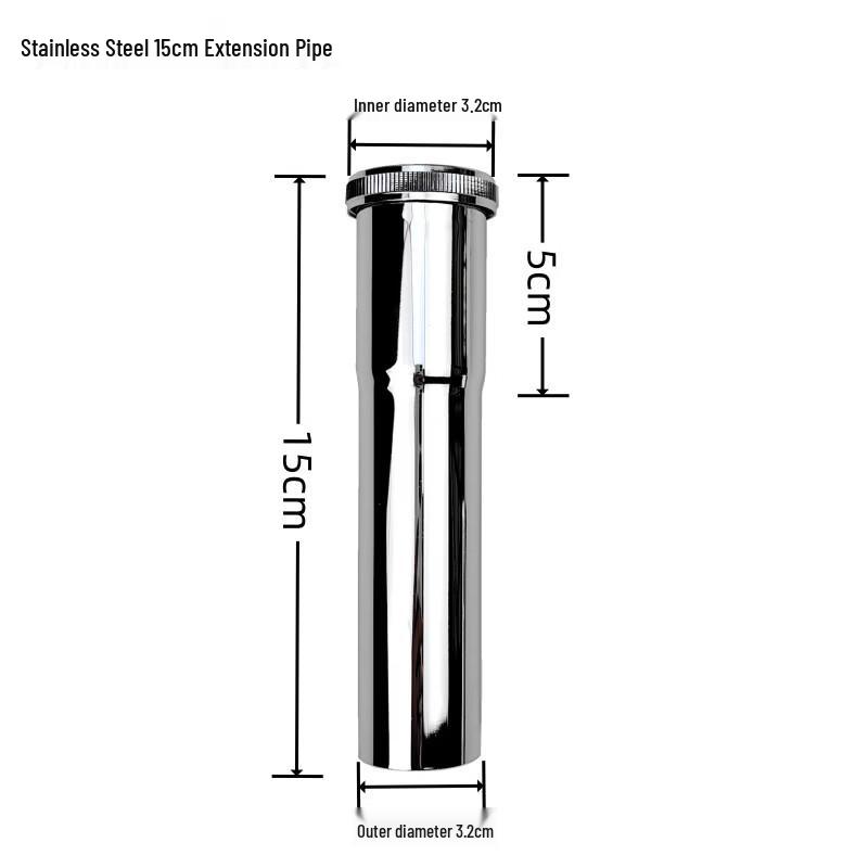LANGZHIWEN Stainless Steel Basin Drain Extension Pipe