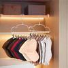 5Pcs Non-slip Clothes Hanger with 8 Clips Windproof Sock Hangers Clothes Drying Rack  Closet Storage