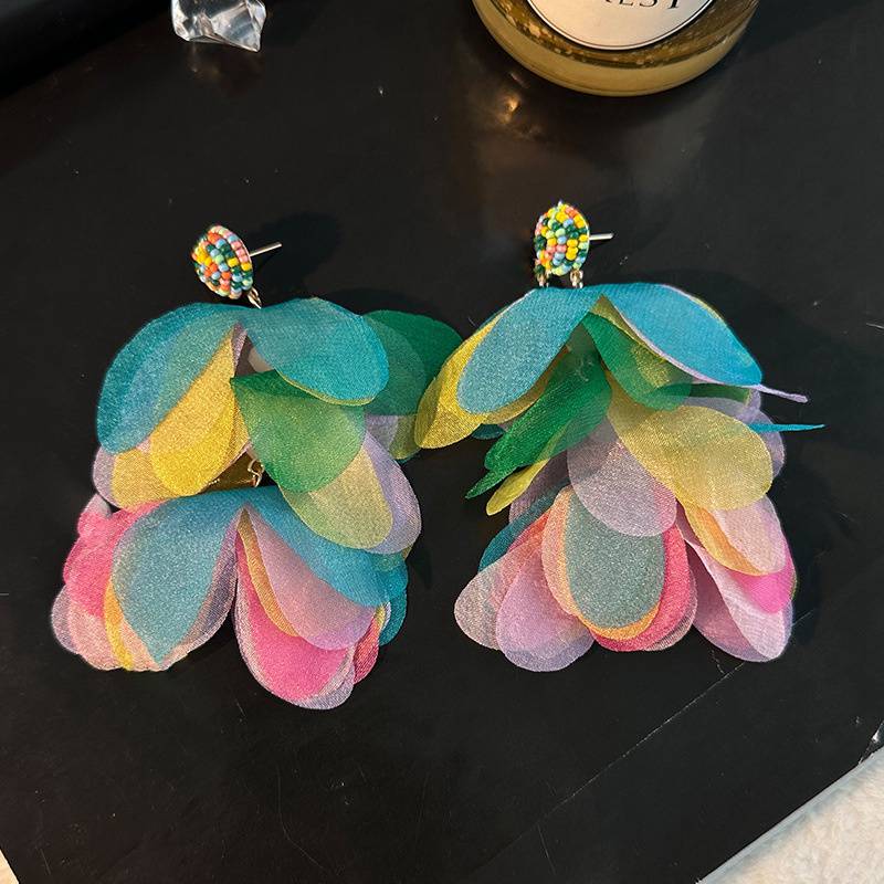 Jewelry Cloth Tassel Earrings Yellow Green Women Bohemian Earings Brincos Gifts Rose Red Holiday Accessories