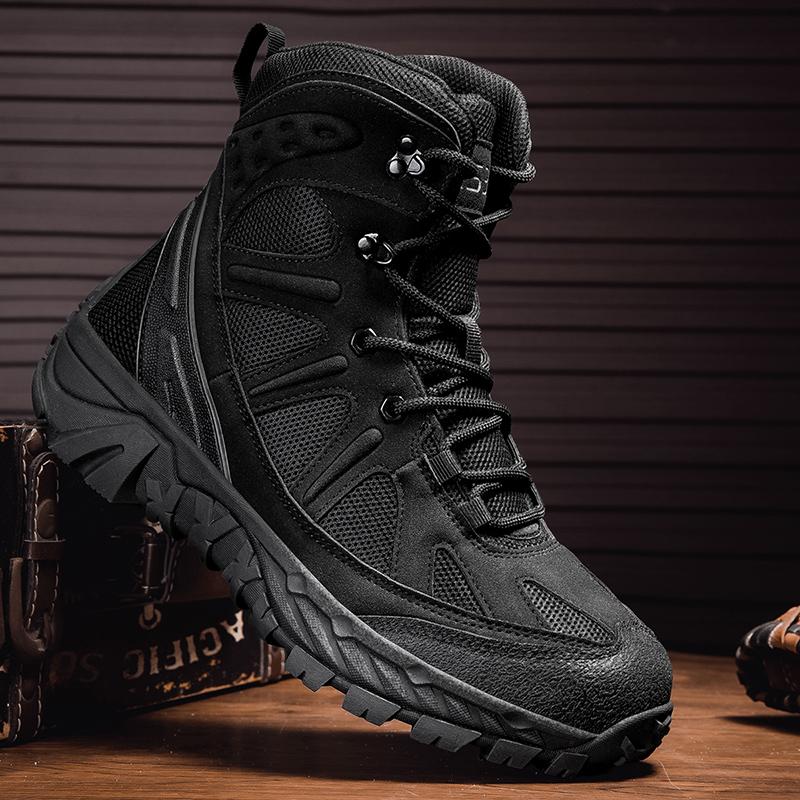 Large Size Military Boots Outdoor Men's Boots Wading Shoes High Top Hiking Boots Wear-resistant Cold Hiking Shoes
