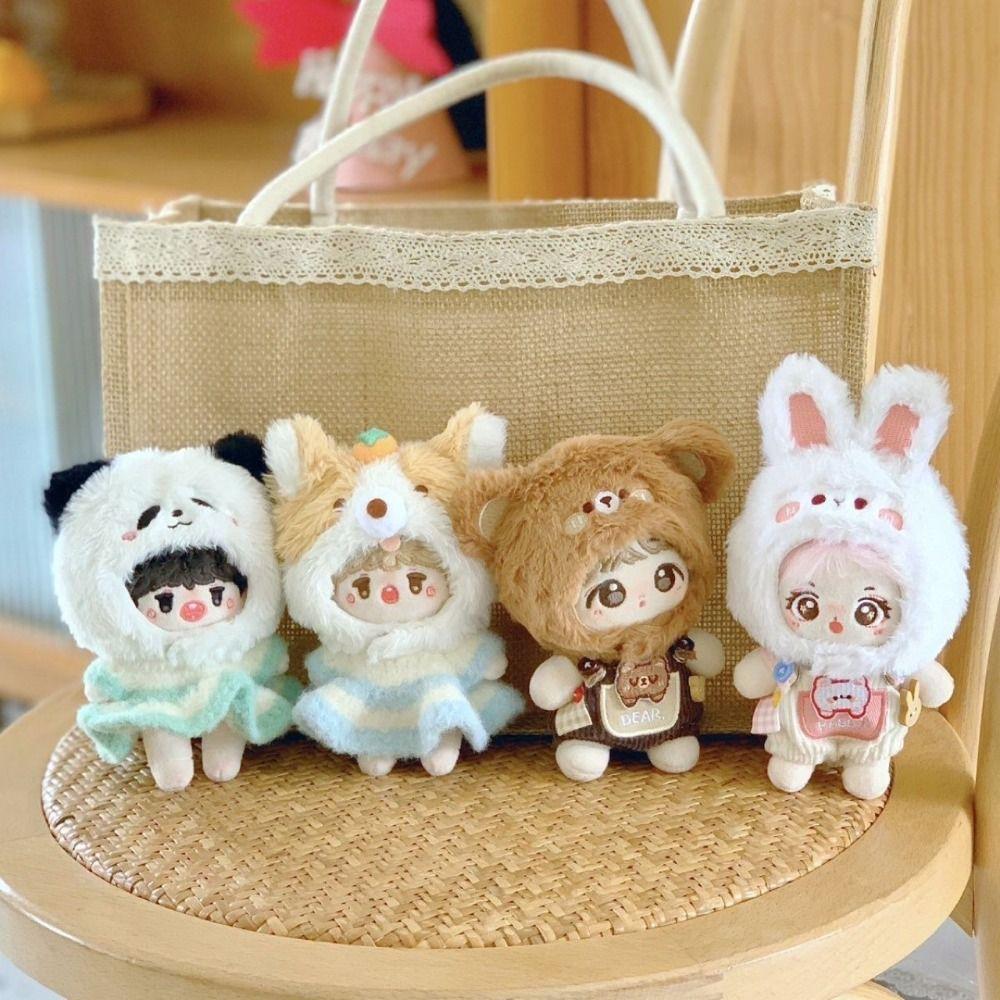 

Panda Cotton Doll Clothing Head Cover 10cm Doll Cloth Set Mini Doll Head Cover for Girl Gift White Rabbit Head Cover