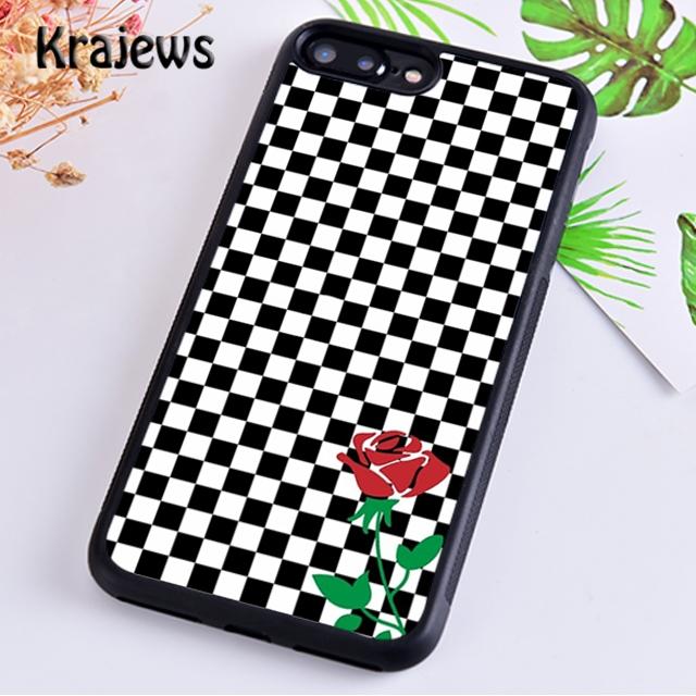 

Krajews Checkered Sunflower Rose Design For iPhone 17 Air 16 Phone Case Cover 15 14 plus 12 13 pro max Fundas iPhone 16e