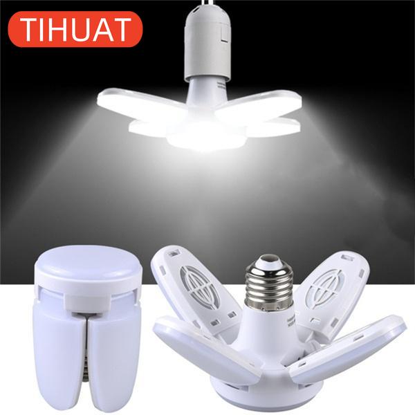 E27 LED Fan Blade Light Garage Light Deformable AC85-265V 28W Folding Ceiling Light Workshop Lamp LED Home Ceiling Lighting