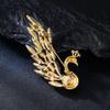 Light Luxury Elegant Gradual Change Crystal Peacock Brooch High-end Fashion Exquisite Pin Women Elegant Atmosphere Corsage Accessories
