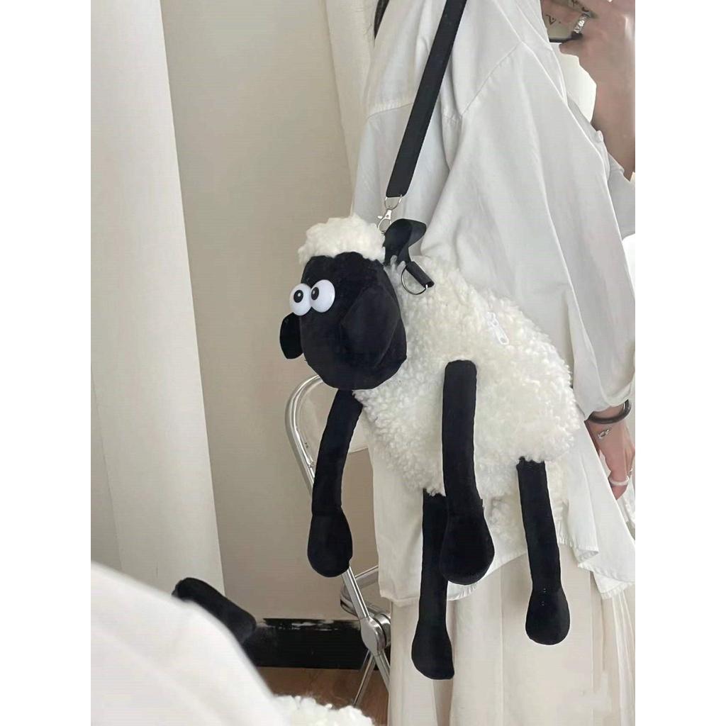 Cute Sheep Plush Backpack For Daily Use