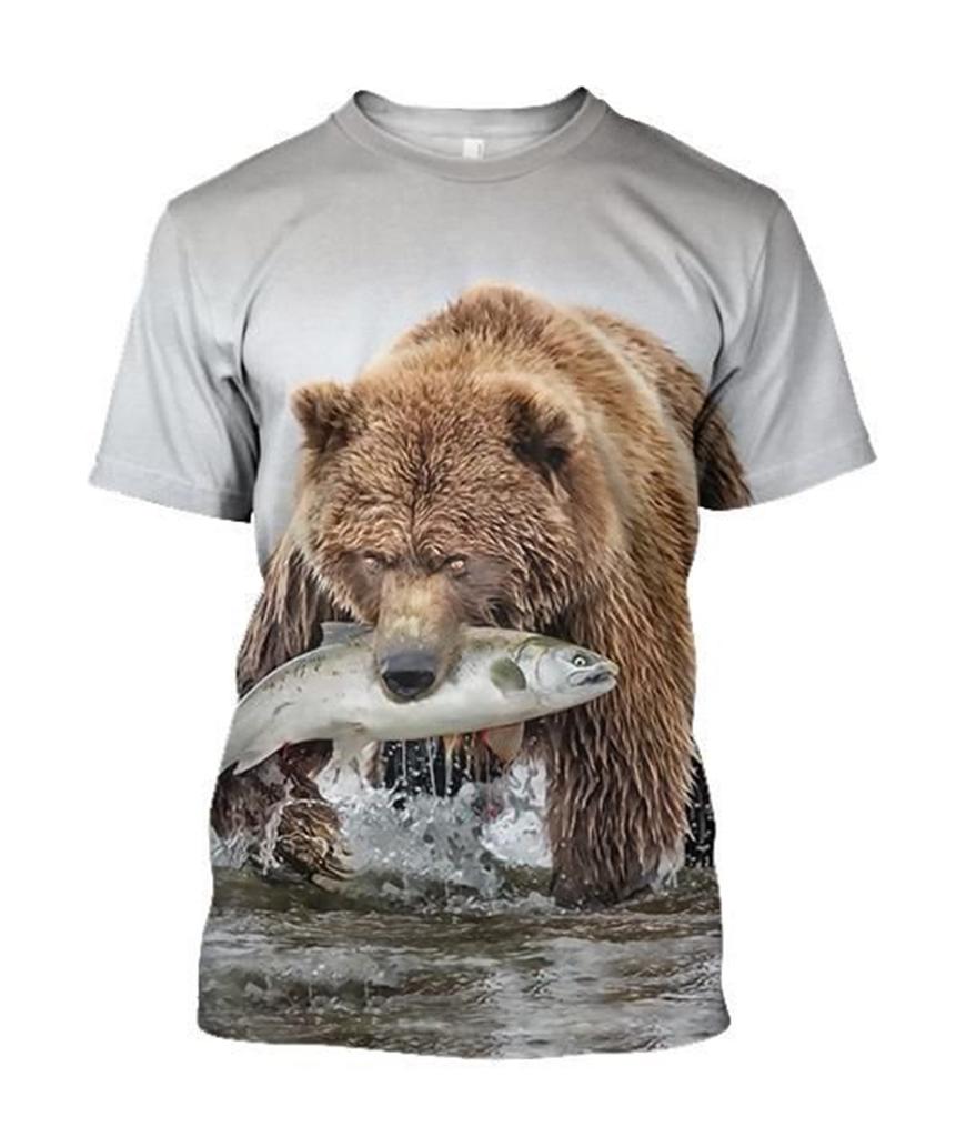Animal Bear Pánské tričko s 3D potiskem Harajuku Fashion Košile s krátkým rukávem Letní Streetwear Unisex trička Topy