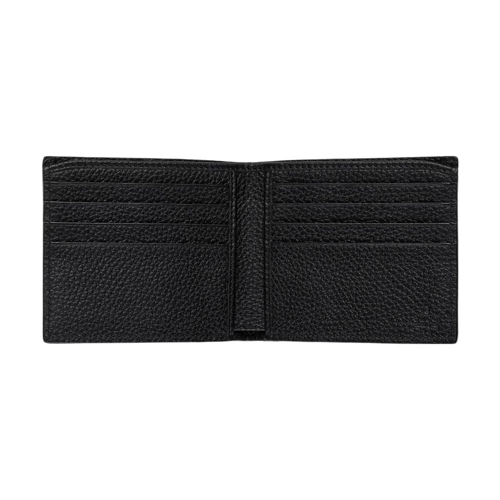 Gucci Letter Logo Flap Closure Solid Color Leather Wallet Men wallet Black 771148-AABXM-1000