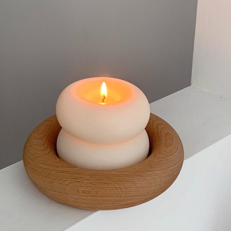 

Ins Style Donut Circle Aromatherapy Creative Home Decoration Ornament Bedroom No Romantic Birthday Gift Circle candle (second floor)