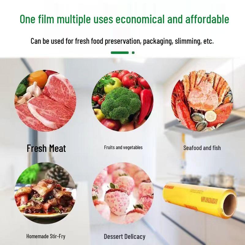 Large Food Grade PVC Cling Film Roll for Kitchen, Refrigerator, and Catering Use