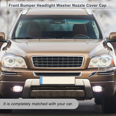 Vorderer Linker Stoßfänger Scheinwerferreinigungsdüse Abdeckkappe für Volvo XC90 2003-2011 Stoßfängerleiste Düsenabdeckung Nr. 39875253 Schwarz 1 Stück