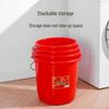 Red Round Hand-held Plastic Bucket with Lid for Moving, Weddings, and Auspicious Events