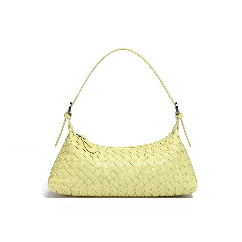 

Повседневная плетеная сумка-багет женская 2025 лето новая ручной работы плетеная на плечо подмышку модная сумка-полумесяц