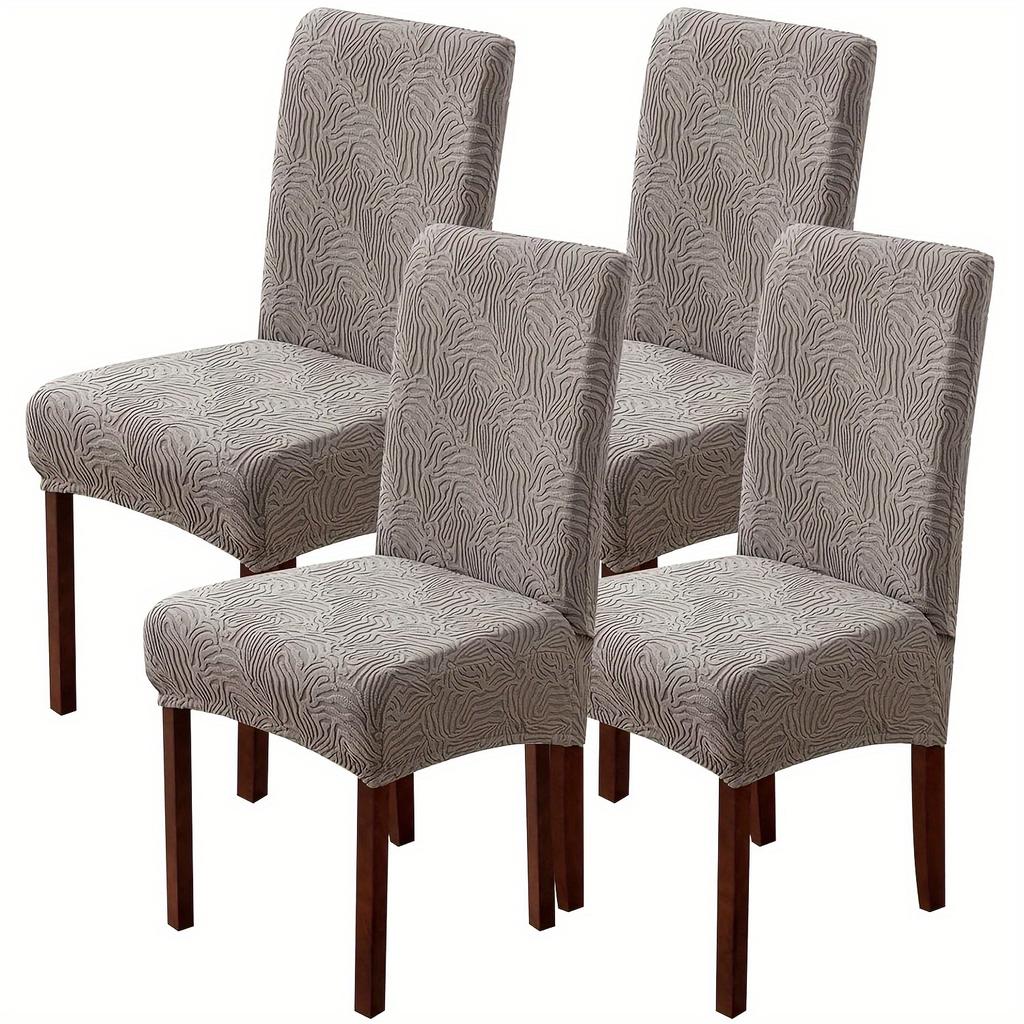 Waterproof Chair Covers for Dining Room, Stretch Jacquard Dining Chair Slipcovers Removable Washable Chair Protector for Kitchen, Hotel, Restaurant