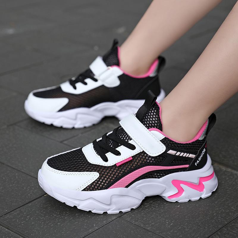 Girls shoes 2025 new summer breathable mesh medium and large children lightweight non-slip girls children single mesh women's shoes