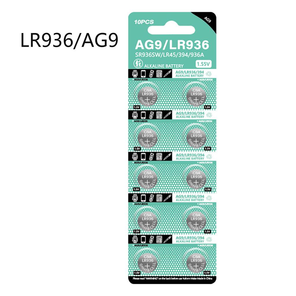 Pack of 10pcs/sheet LR936 Alkaline Button Batteries 1.5V Coin Cell Battery for Watches Calculators and Digital Cameras