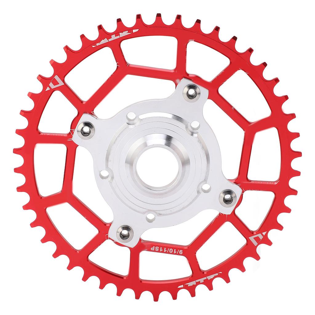 Aluminum Alloy 46T 104 BCD Chainring and Adapter Replacement for Tongsheng Mid Drive Motor Red