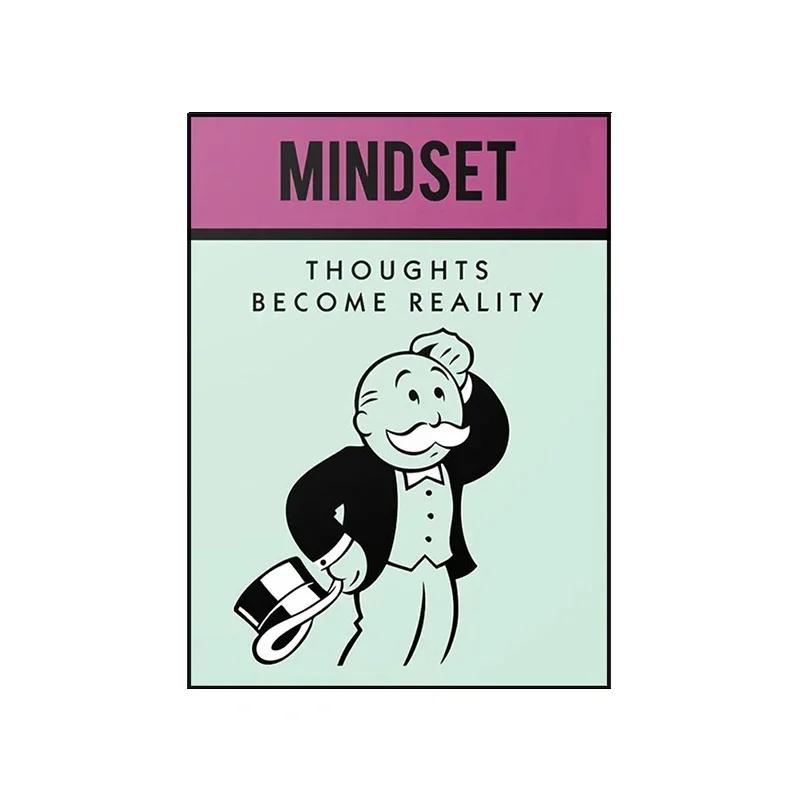 Monopoly Time Is Money Poster Print Inspirational Quote Canvas Painting Wall Art Picture for Living Room Home Decoration Cuadros