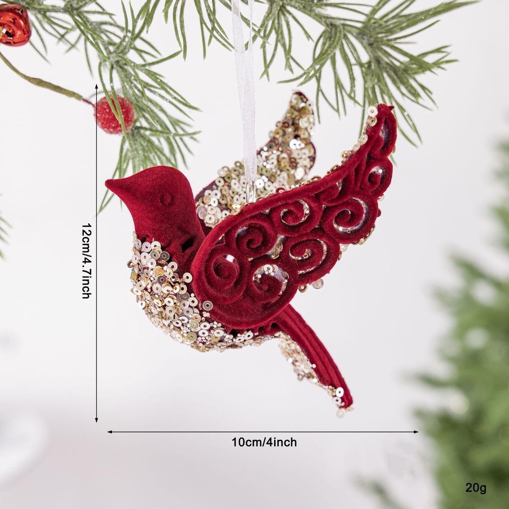 Flocked Candy Cane Decorative Flocked Christmas Ornament Holiday Hanging Decoration Christmas Themed Christmas Tree Decoration