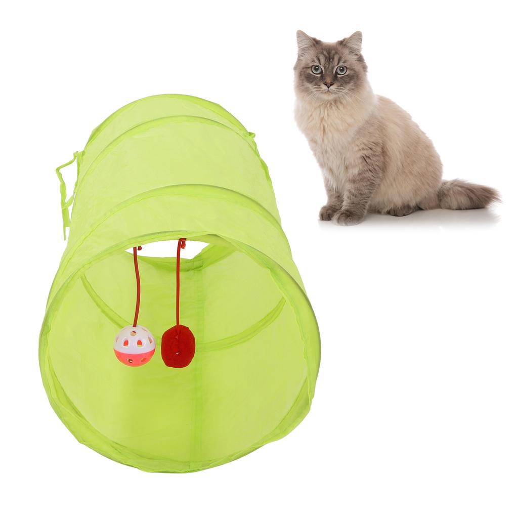 Cat Tunnel Foldable Polyester Interactive Tunnel Toy with Hanging   for Cats Rabbits Puppies