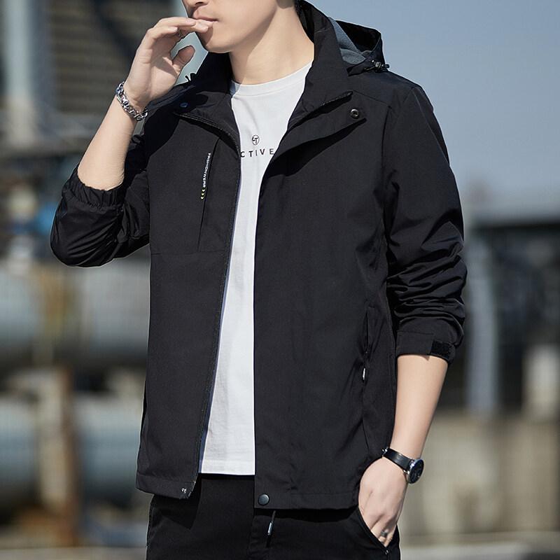 

Removable Hooded Jacket for Men In Autumn and Winter Leisure Wind Shield Jacket for Young and Middle-aged Mens Autumn Jacket M