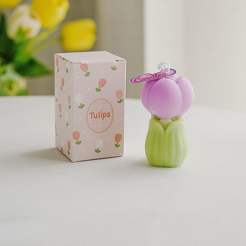 1 ks Luxusní svíčka ze sójového vosku ke Dni učitelů DIY sada DIY vonná svíčka Realistická květinová dekorace Bez kouře Vonná svíčka 7,7x4,5cm