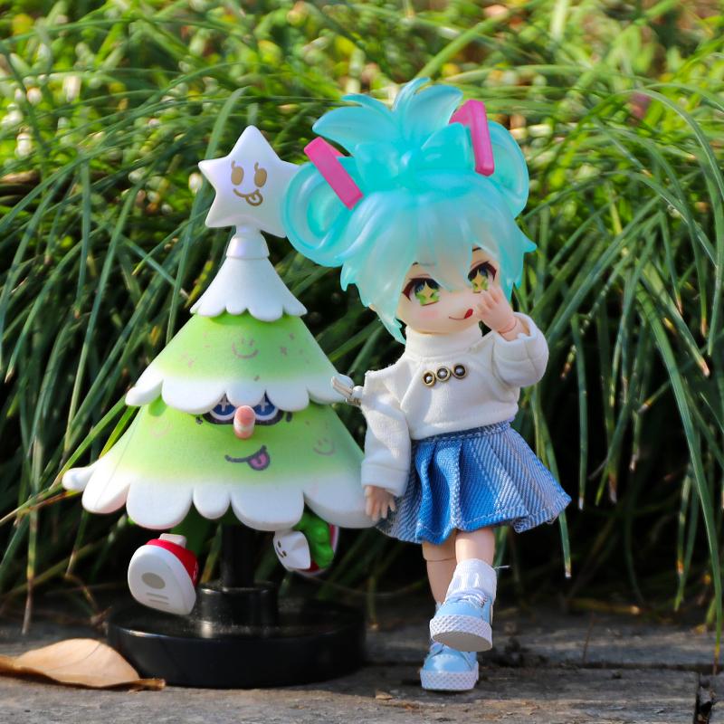 OB11 Kleidung Blau Bauchnabelfreies Sweatshirt und Rock Anzug für Ob11 1/12 Puppe Outfit Tägliche Lässige Accessoires für Kinder DIY