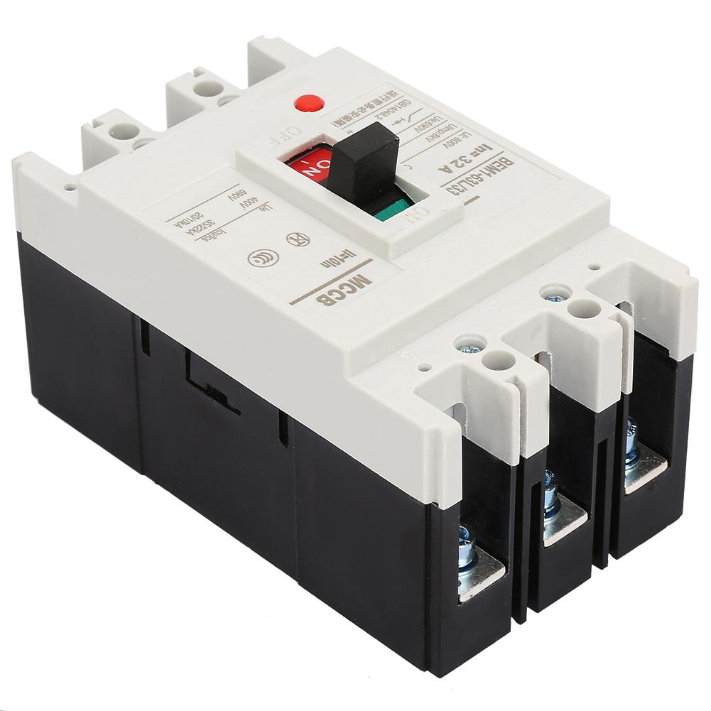 3P Integrated Circuit Breaker Air Break Switch with All Copper Contacts 800V 76*135*70mm(32A)