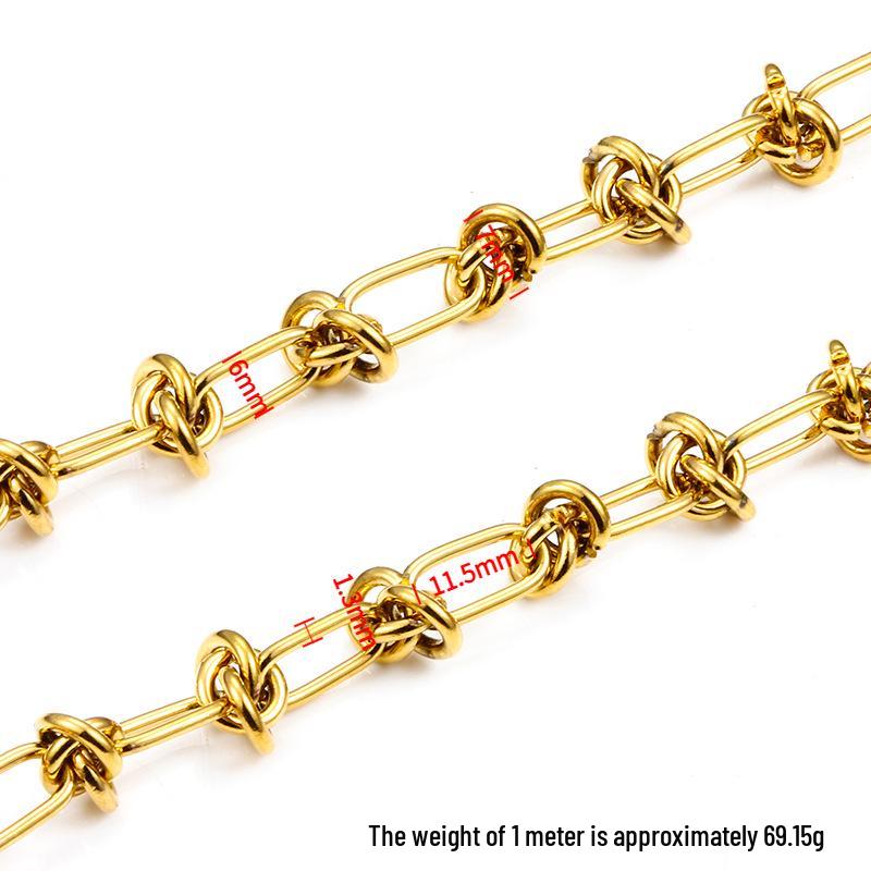European and American Style Stainless Steel Knotted Chain: Oval Chain Hand-Woven Necklace & Bracelet Set