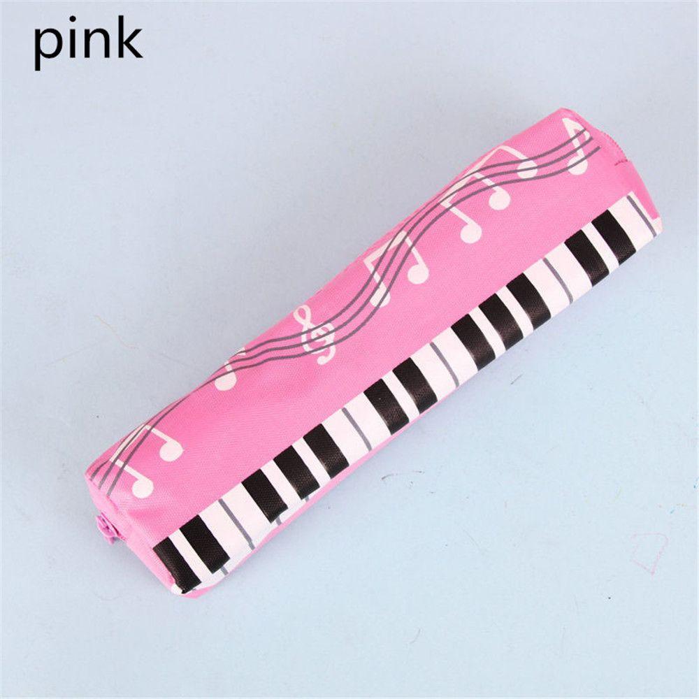 Creative Musical Note Piano Stationery Pouch Student Pencil Case Square Single Layer Oxford Cloth Pen Bag for Girls Boy