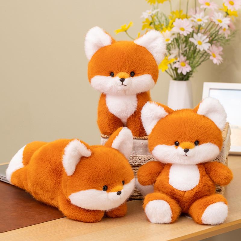 Cute Fox Plush Toy Desk Companion With Soft Pp Cotton For Office Decor And Gift