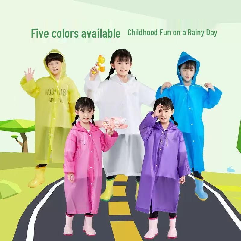 EVA Thickened Children's Raincoat for Heavy Rain - Durable, Wear-resistant, Non-disposable Cape for School and Hiking.