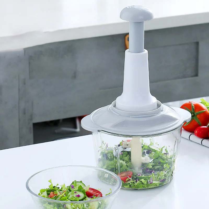 Manual Minced Vegetable Crusher Meat Grinder Machine Household Multi-function Cooking Machine Squeezed Fruit Juice Garlic Chopper Masher Shredded Tool