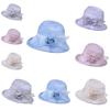 Summer Foldable Sun Hat With Mesh Flowers For Women Breathable Sun Protection