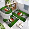 Feyenoord Rotterdam Toilet Mat 3-Piece SetU-Shaped Anti-Slip Bathroom Floor Mats with Bathtub Mat Soft Absorbent Non-Slip Toilet Rug