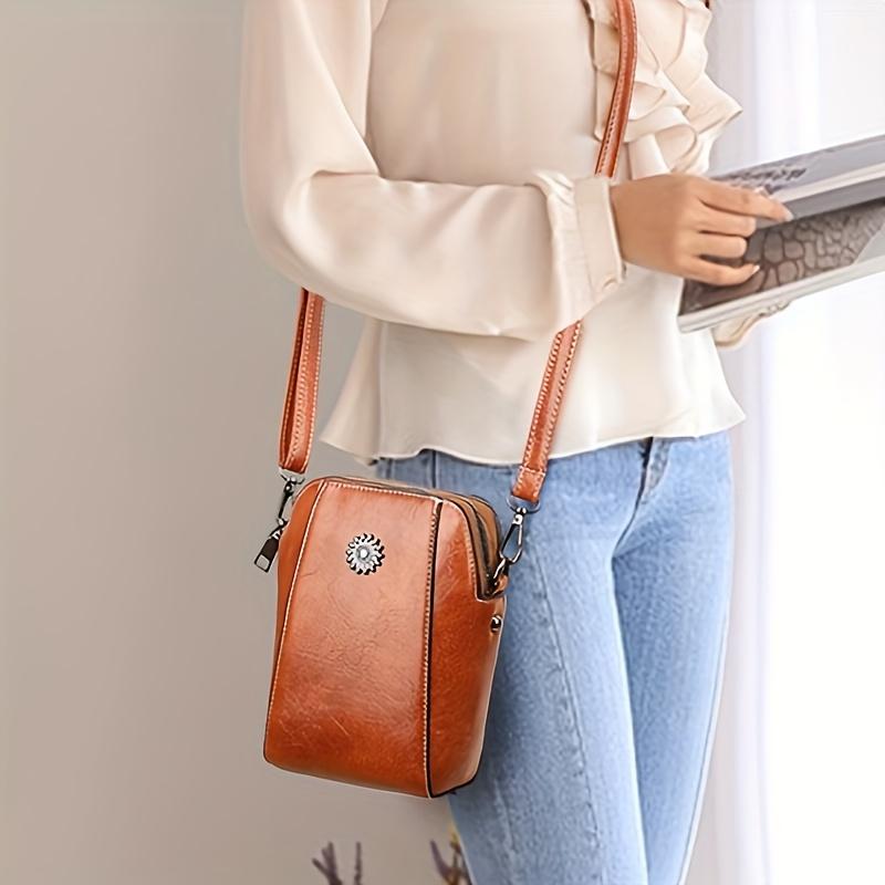 Soft Mini Vertical Style Small Mobile Phone Bag for Women - Autumn Fashion Mini Bag for Putting Mobile Phones