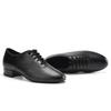 Herren Jungen Atmungsaktive Gesellschaftstanzschuhe Latein Jazz Tango Walzer Schwarze Lederschuhe