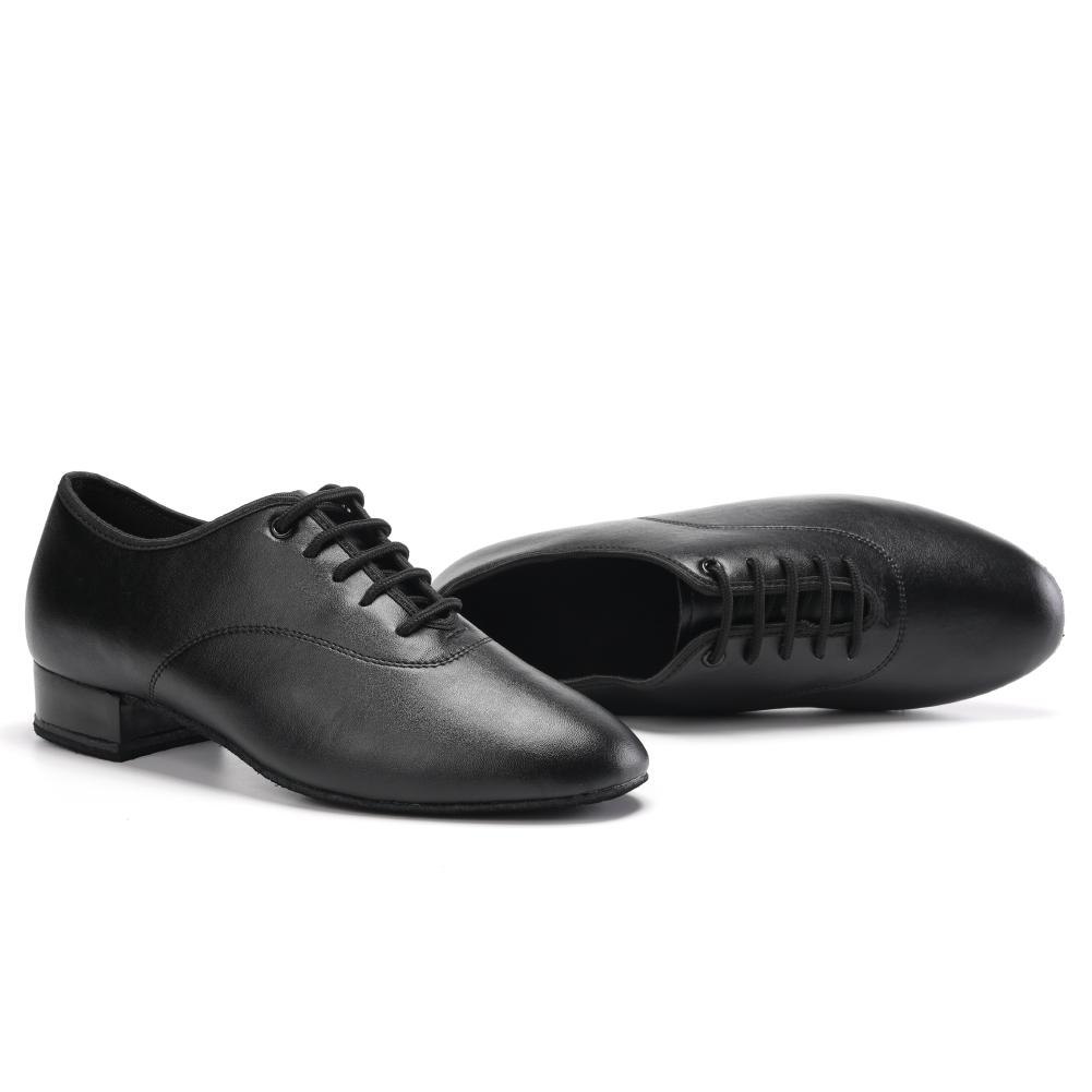 Herren Jungen Atmungsaktive Gesellschaftstanzschuhe Latein Jazz Tango Walzer Schwarze Lederschuhe