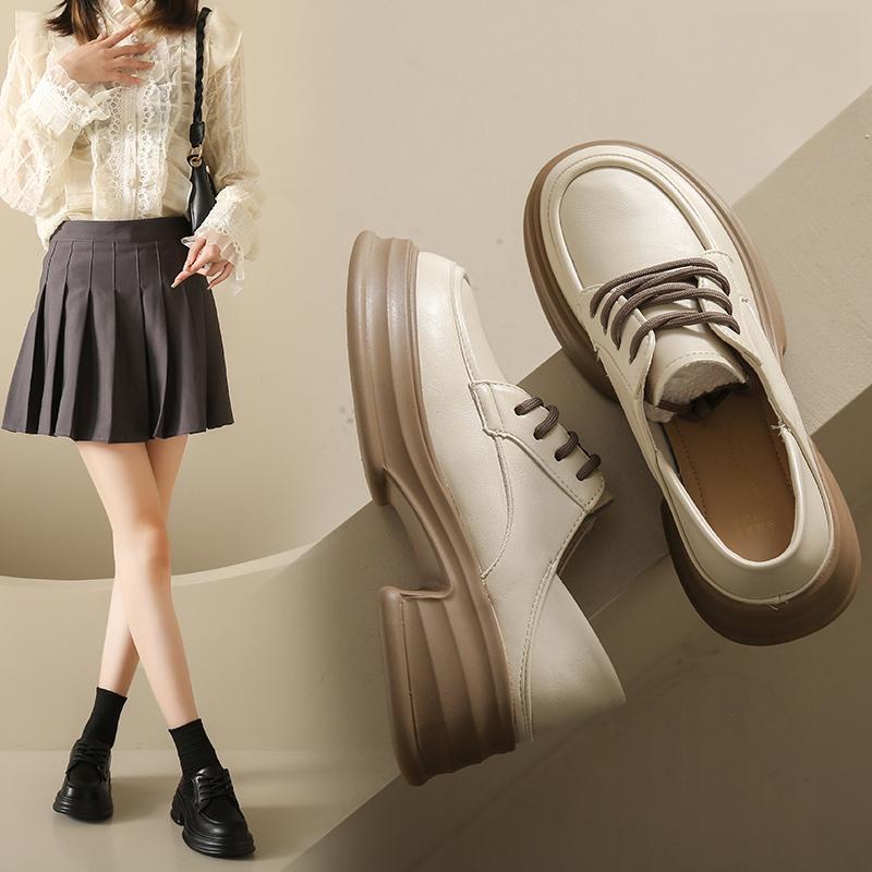 

Модные лоферы женские новая платформа одинарная обувь универсальные британские весна и осень 40