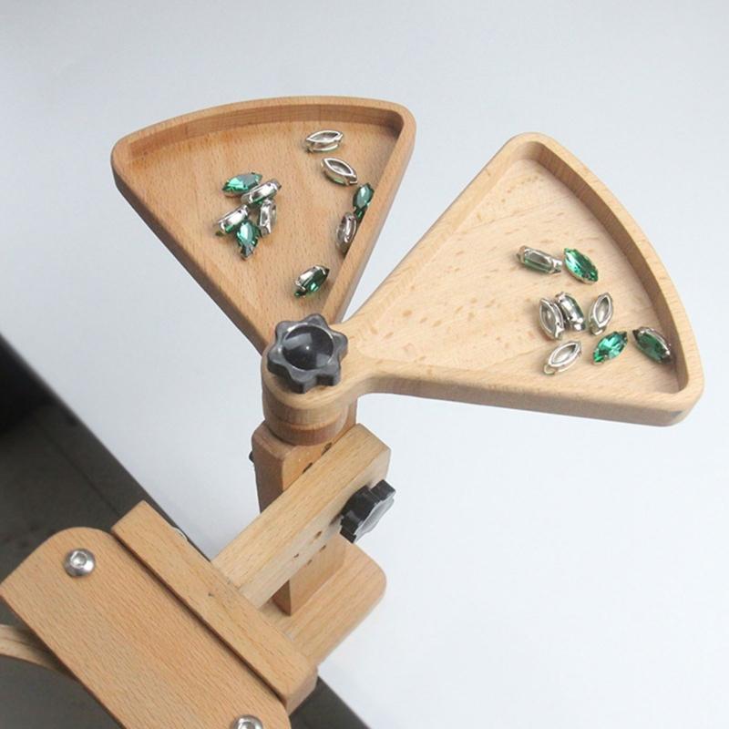 Adjustable Rotated Embroidery Hoop Stand 360 Degree Rotating Embroidery Frame Stand Wooden Cross Stitching Hoop Stand