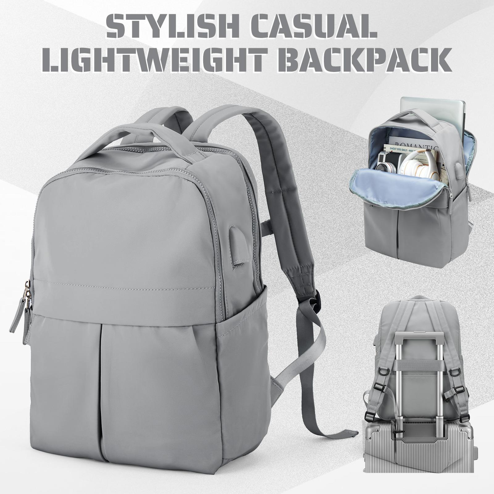 

Женский рюкзак для ноутбука, 5,6-дюймовый рюкзак для ноутбука с защитой от кражи, с USB-зарядкой, для работы, путешествий, рюкзак для университета/колледжа для девушек серый