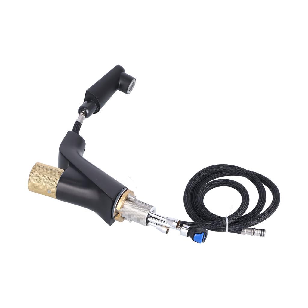G1/2 Pull Out Faucet 360 Degree Rotation Push Type Cold Hot Water Mixer Tap for Bathroom