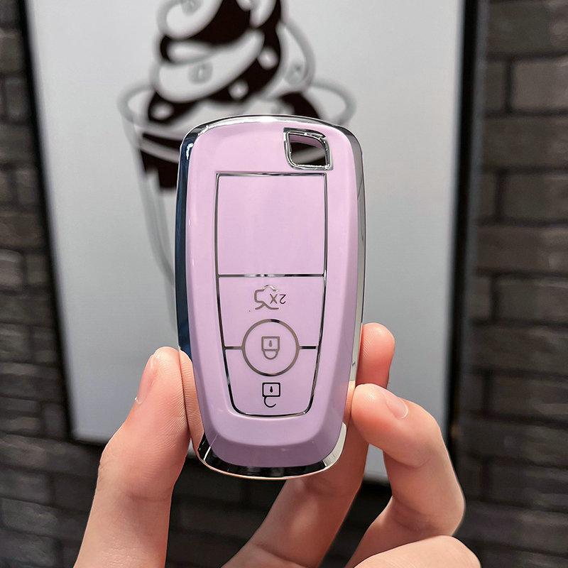 

Tpu Car Key Case Cover Shell Fob For Ford Fusion Edge Mustang Explorer F150 F250 F350 F450 F550 Ecosport Escape Keychain
